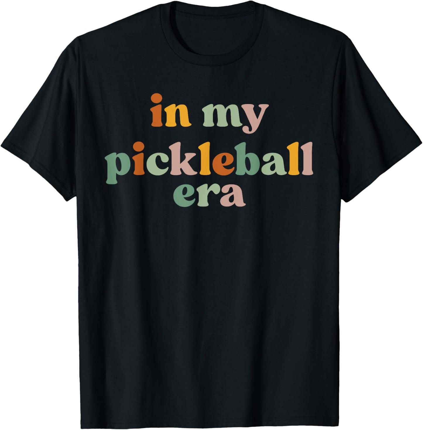 Retro In My Pickleball Era Funny Pickleball Player Men Women T-Shirt - T-Shirt | Black