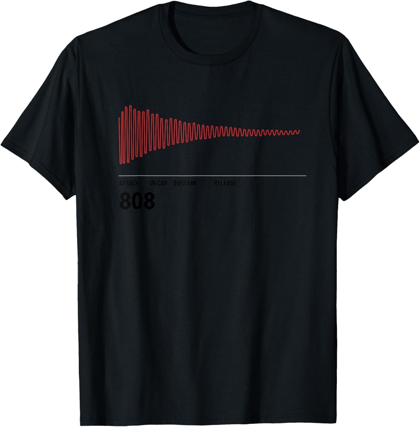 808 Drum Sine Wave Trap Rap Drummer Music Producer DJ Plugin T-Shirt - T-Shirt | Black