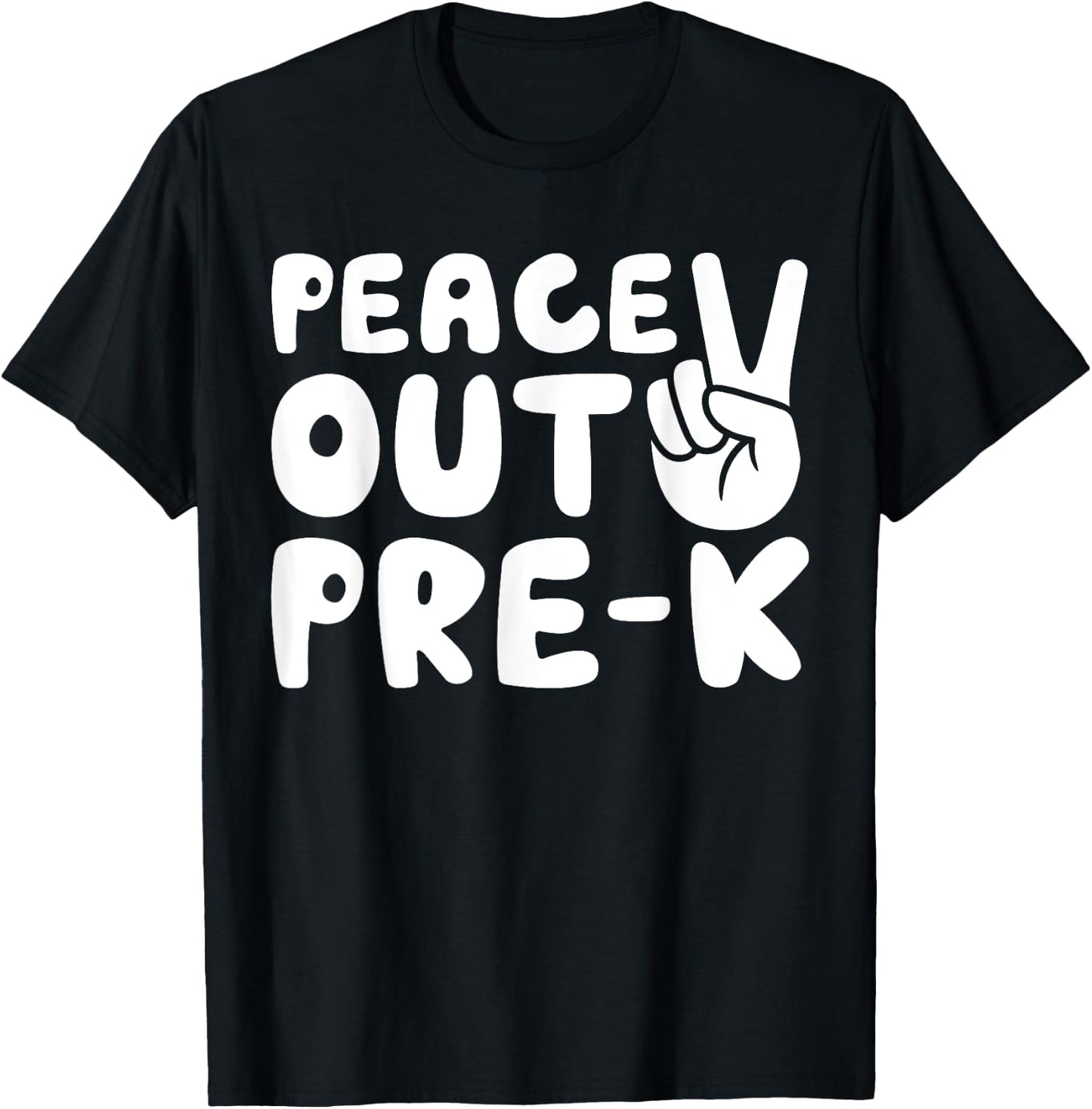 Peace Out Pre-K Shirt Boy Girl Graduation T-Shirt - T-Shirt | Black