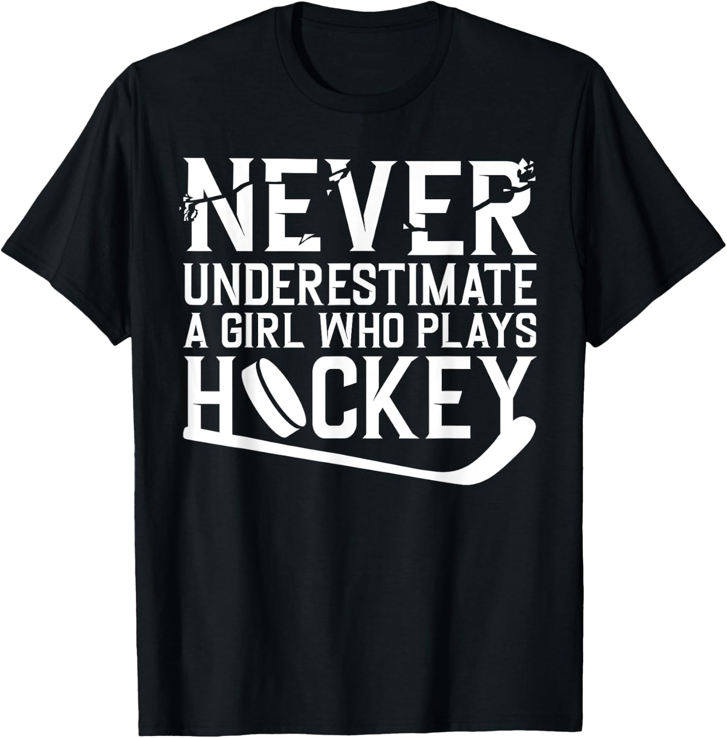 Funny Hockey Girls Ice Hockey Player Hockey Lovers T-Shirt - T-Shirt | Black