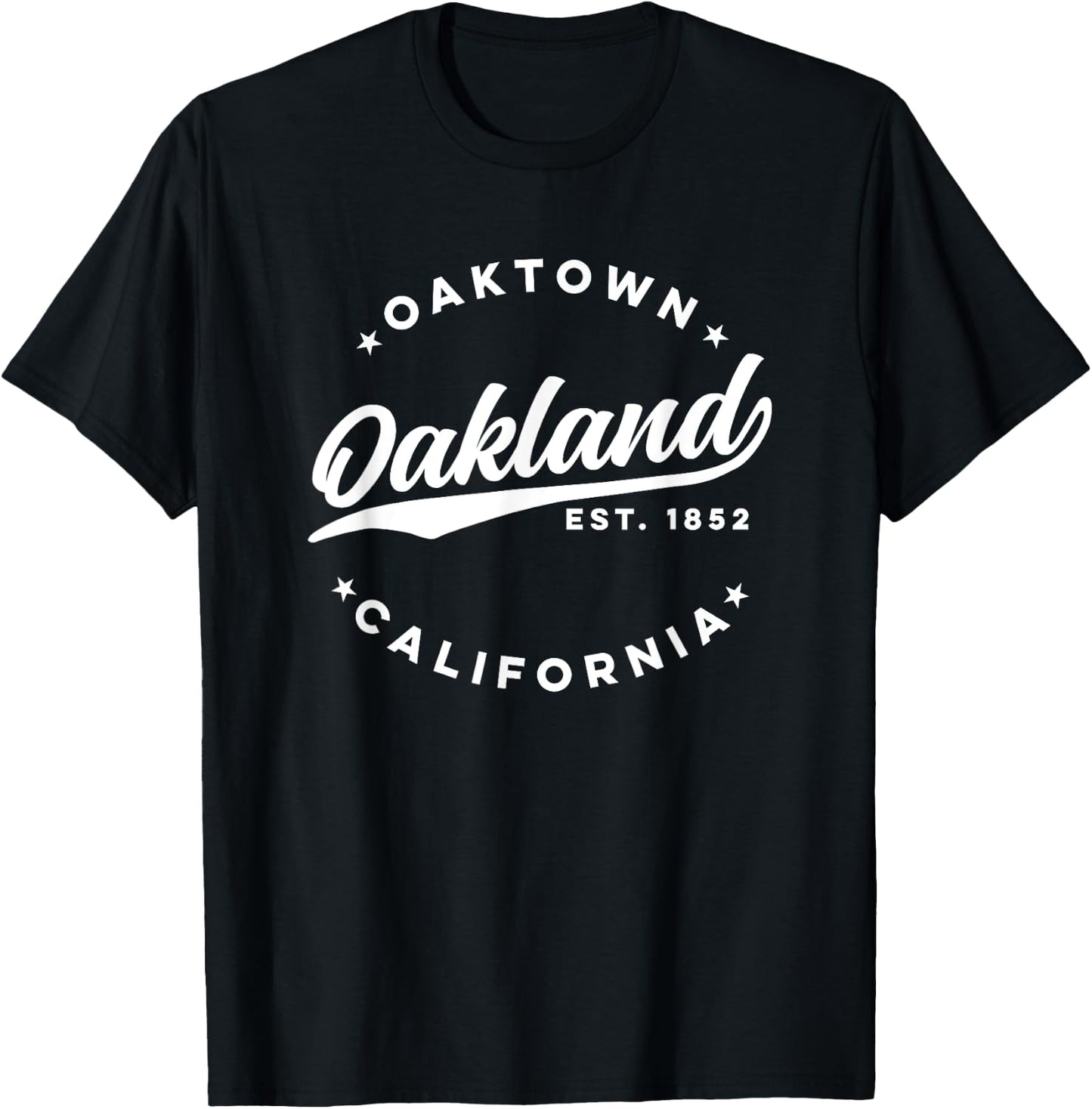 Vintage Oakland California Oaktown USA Love White Text T-Shirt - T-Shirt | Black
