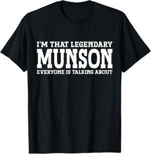 Munson Surname Funny Team Family Last Name Munson T-Shirt - T-Shirt | Black