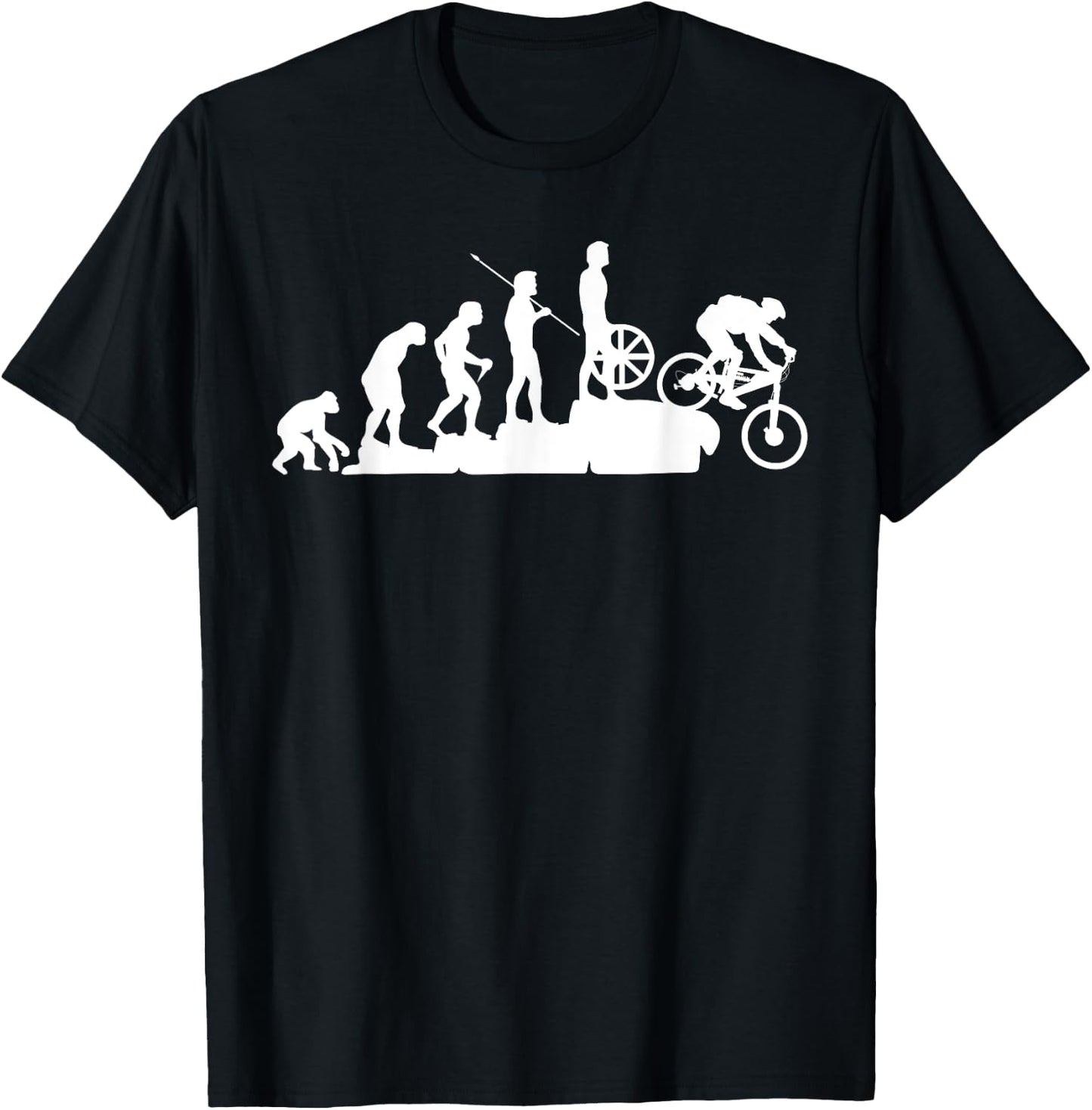 MTB Mountain Biker Evolution Downhill Bike Rider T-Shirt - T-Shirt | Black