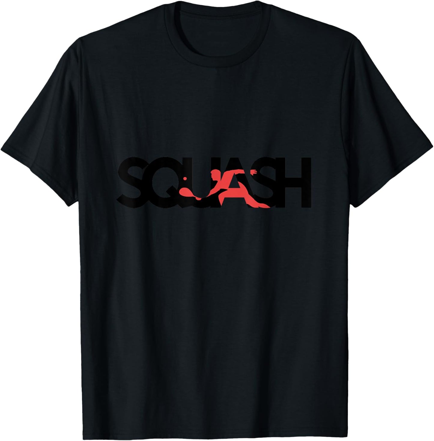 Squash Gift Ball Court Shoes Racket T-Shirt - T-Shirt | Black