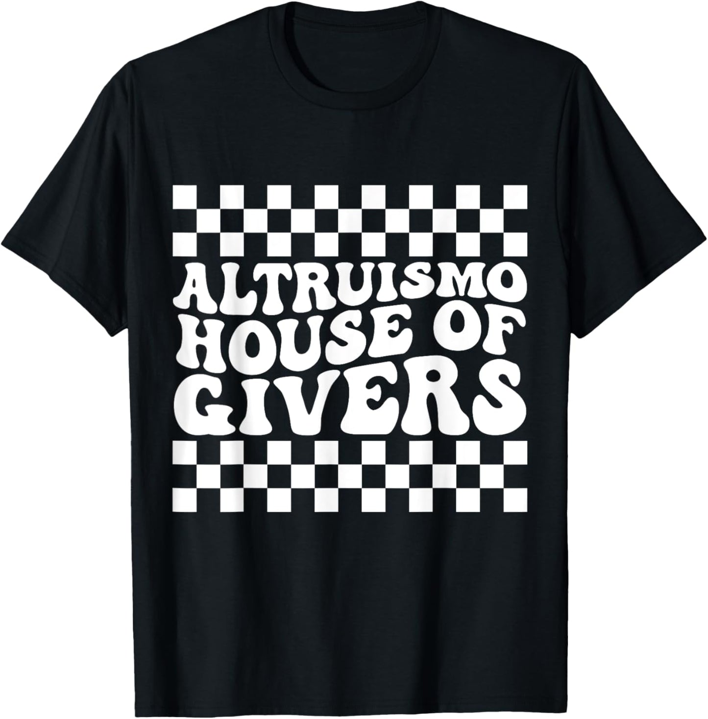 ALTRUISMO House Of Givers Black Retro Groovy Social ALTRUISM T-Shirt - T-Shirt | Black