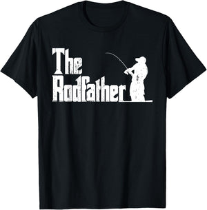 The Rodfather Funny Fishing Outdoor Fisherman Father's Day T-Shirt - T-Shirt | Black