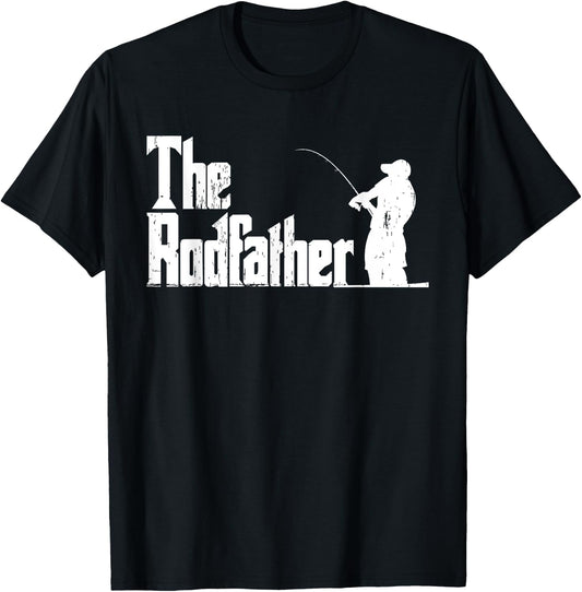 The Rodfather Funny Fishing Outdoor Fisherman Father's Day T-Shirt - T-Shirt | Black