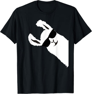 Funny Llama Alpaca With Sunglasses T-Shirt - T-Shirt | Black