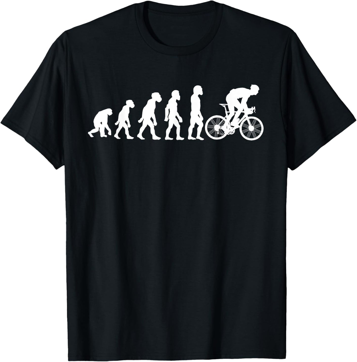 Funny Human Cycling Evolution Athlete Bike Cyclist Biker T-Shirt - T-Shirt | Black