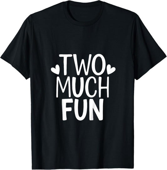 2nd Birthday Girl Boy Party Two Much Fun Second Toddler T-Shirt - T-Shirt | Black