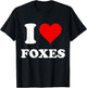 I Heart Foxes I Love Foxes T-Shirt - T-Shirt | Black