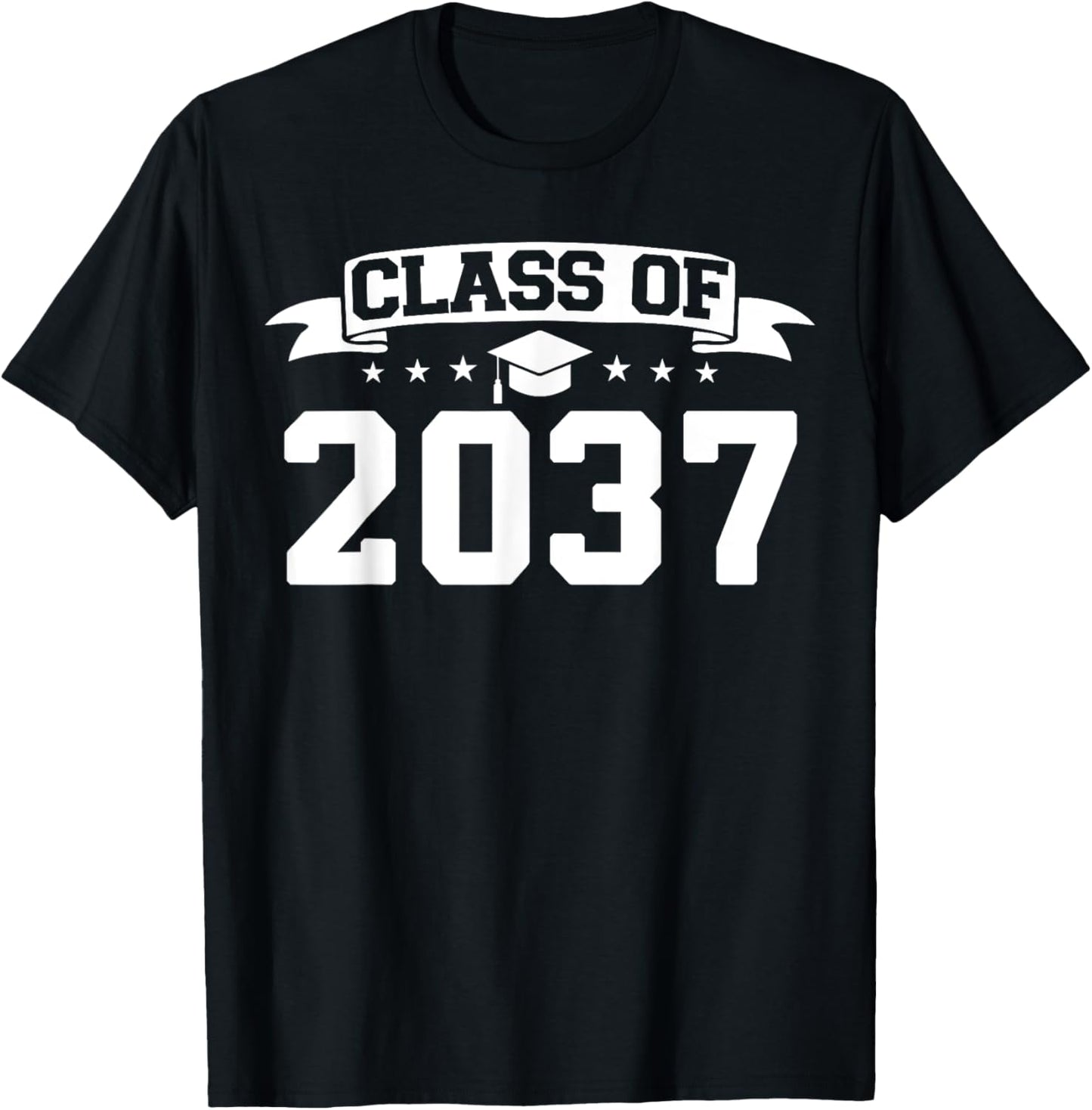 Class of 2037 Grow With Me Graduation First Day of School T-Shirt - T-Shirt | Black