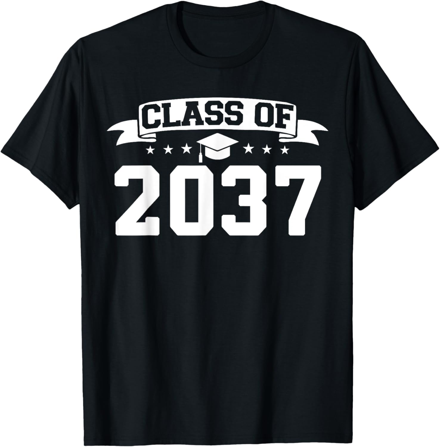Class of 2037 Grow With Me Graduation First Day of School T-Shirt - T-Shirt | Black
