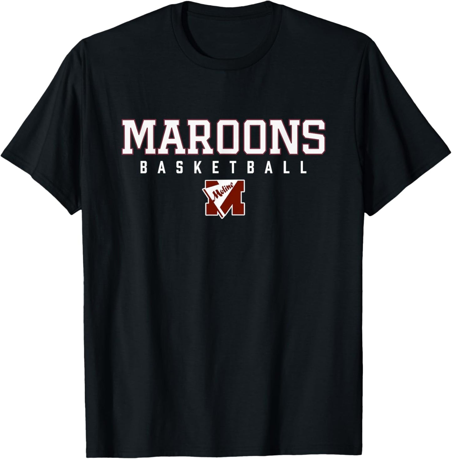 Moline Maroons Logo Basketball HS T-Shirt - T-Shirt | Black