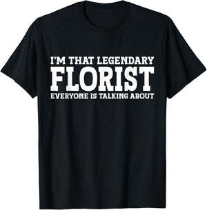 Florist Job Title Employee Funny Worker Profession Florist T-Shirt - T-Shirt | Black