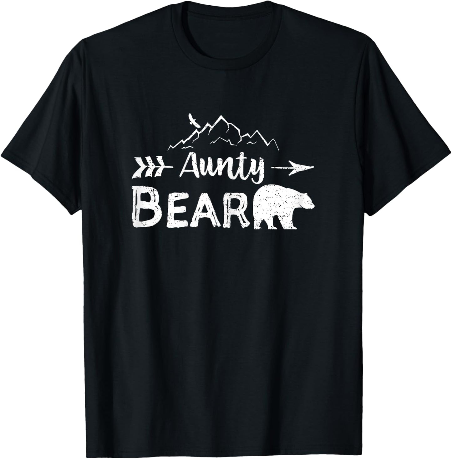Aunty Bear Shirt Matching Family Aunt And Uncle Camping Gift T-Shirt - T-Shirt | Black