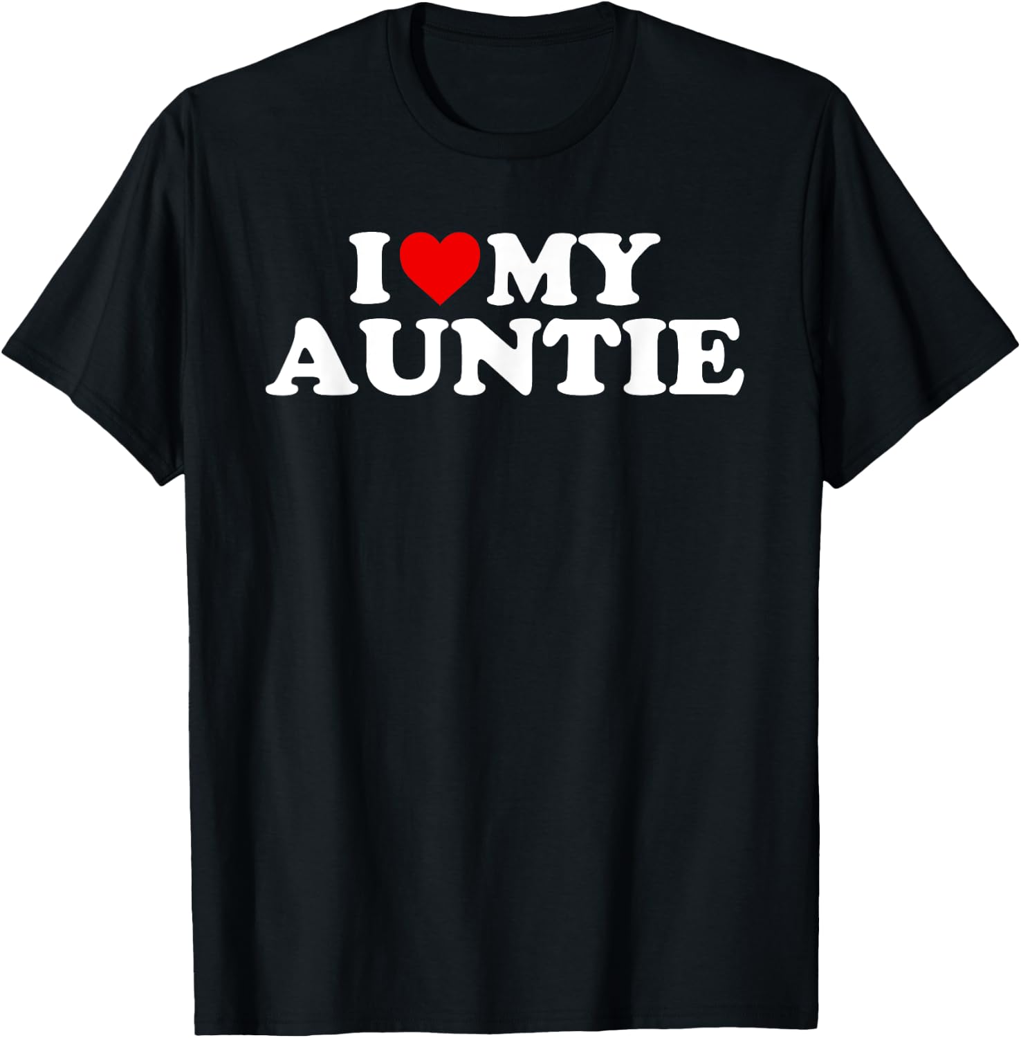 I Love My Auntie With Heart T-Shirt - T-Shirt | Black