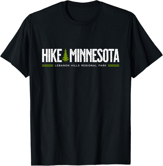 Minnesota Lebanon Hills Park Hike Tree Retro Graphic T-Shirt - T-Shirt | Black