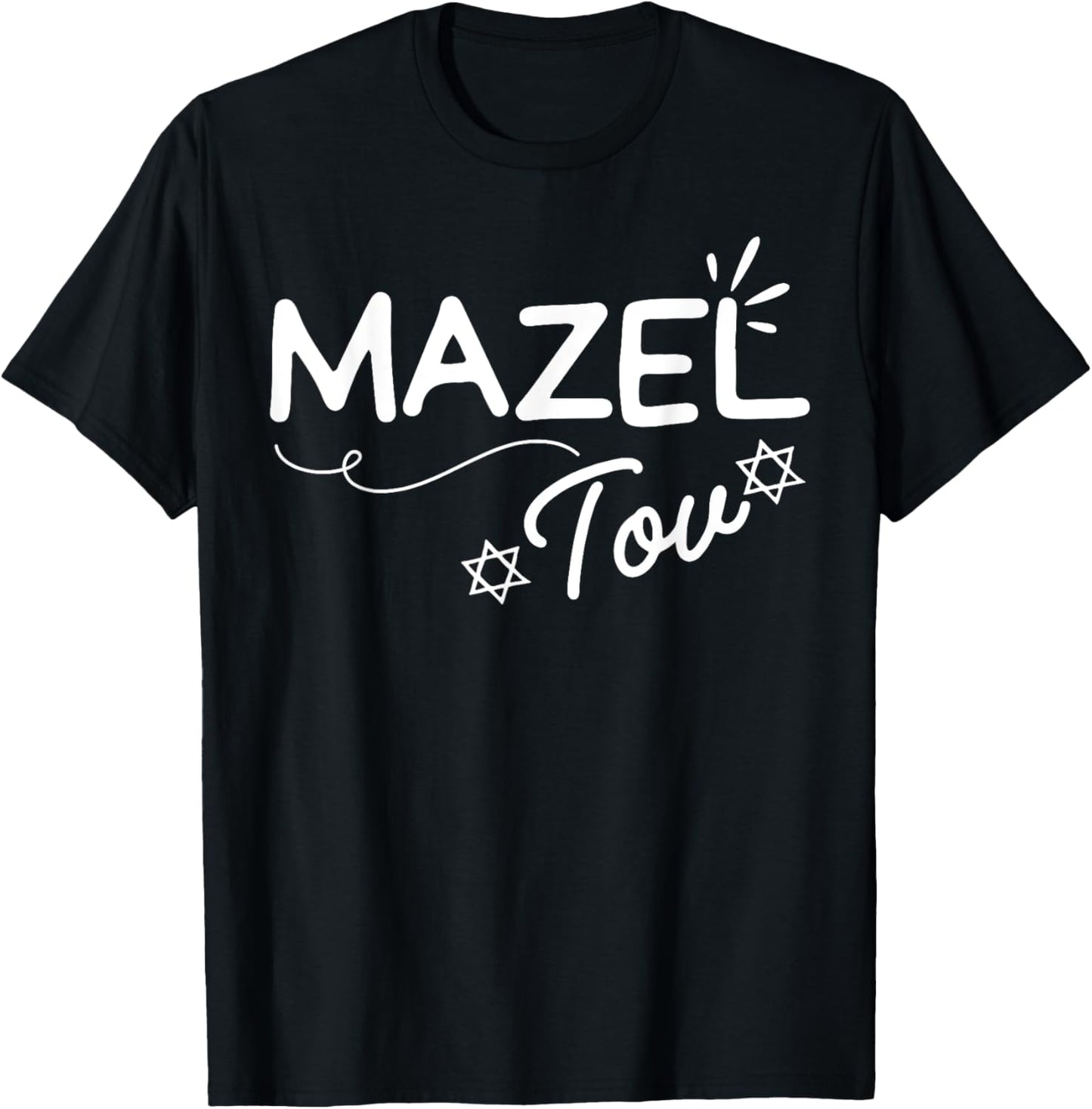 Festive Mazel Tov Funny Jewish Bat Bar-Mitzvah Wedding Party T-Shirt - T-Shirt | Black