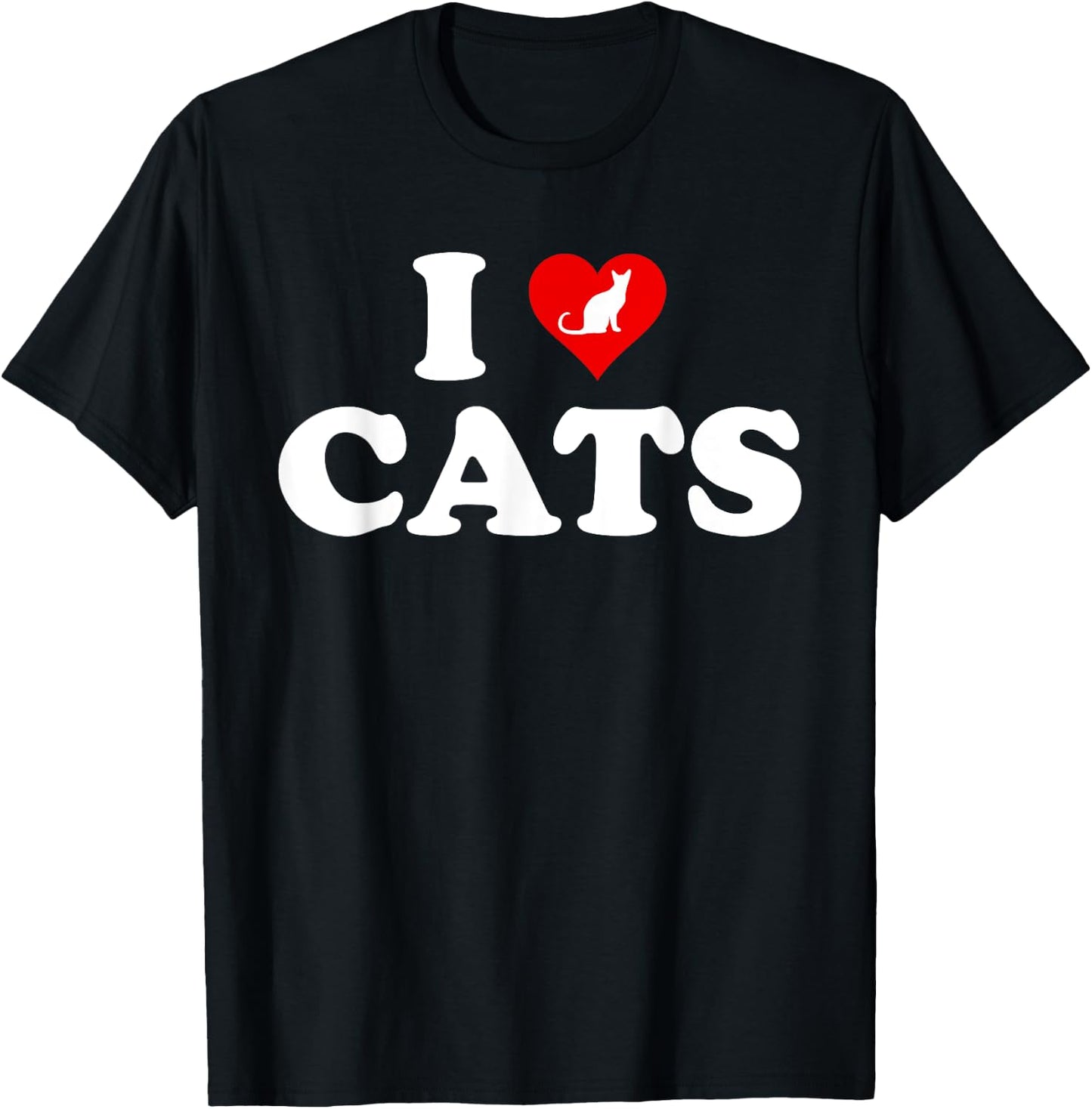 I Love Heart Cats T-Shirt - T-Shirt | Black