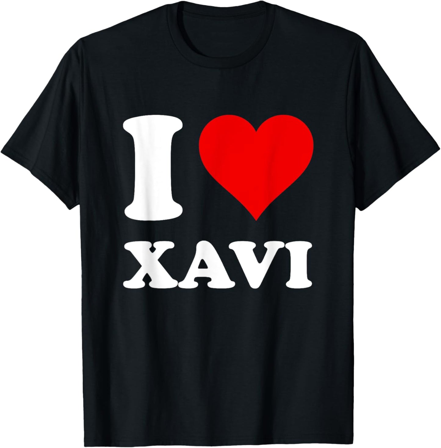Red Heart I Love Xavi T-Shirt - T-Shirt | Black