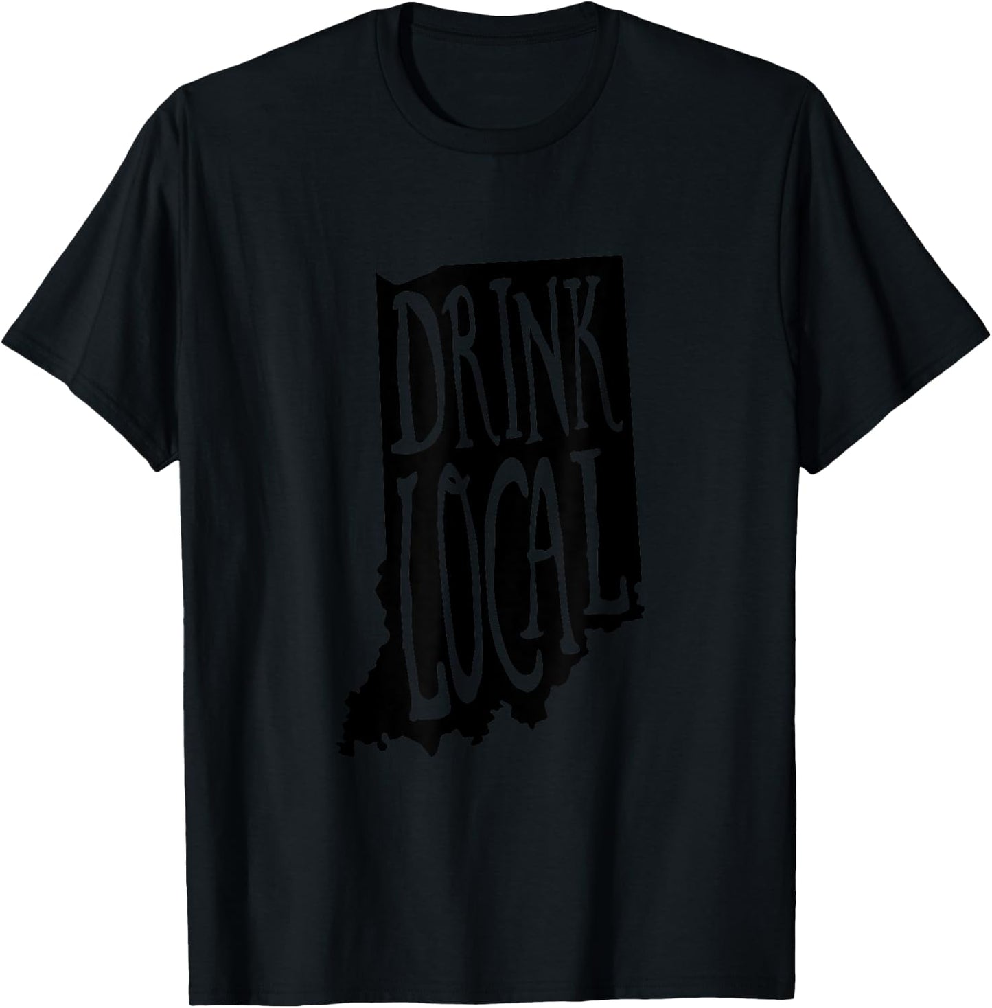 Drink Local Indiana State Outline Craft Beer T-Shirt - T-Shirt | Black