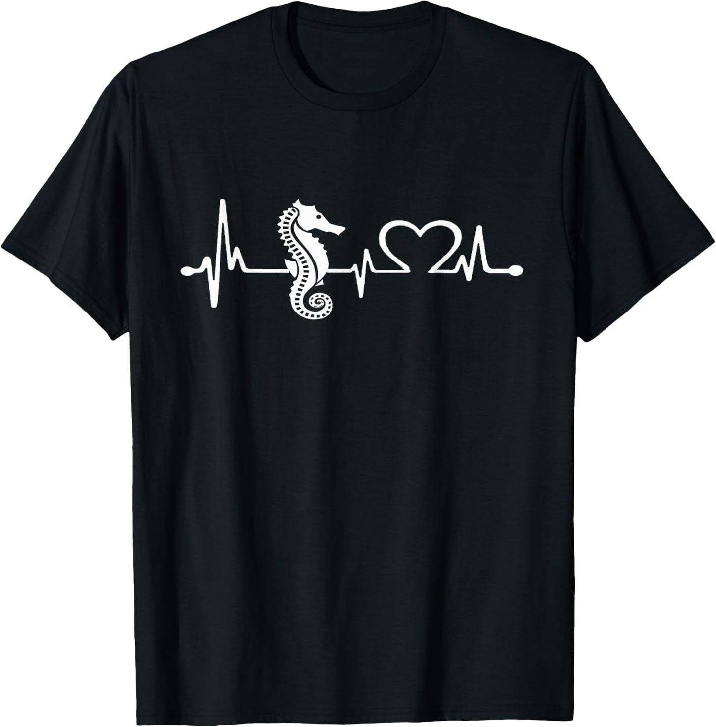 Love seahorse Women Shirt heartbeat seahorse Lover girl T-Shirt - T-Shirt | Black