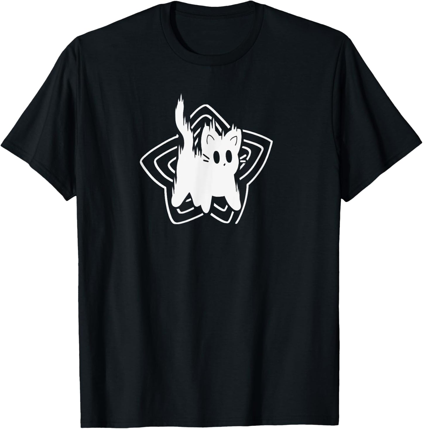 90s Y2K Cute Scary Scared Cat Tomcat Women Kids T-Shirt - T-Shirt | Black