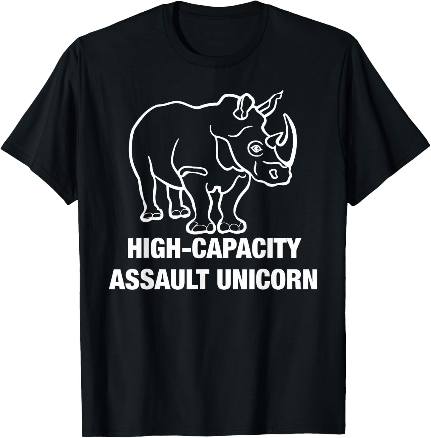 Funny Unicorn Military High Capacity Assault Rhino Horn T-Shirt - T-Shirt | Black
