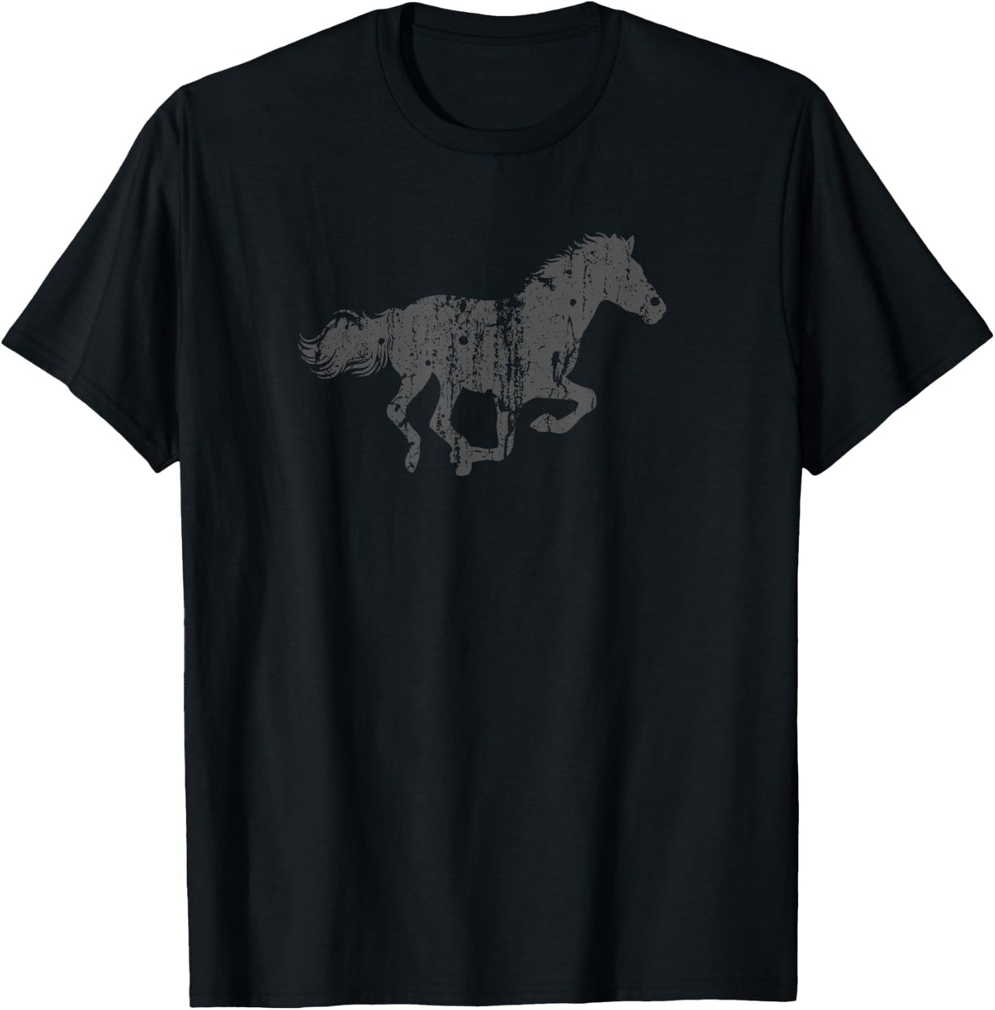 Horse Vintage Design - Horse Print T-Shirt - T-Shirt | Black
