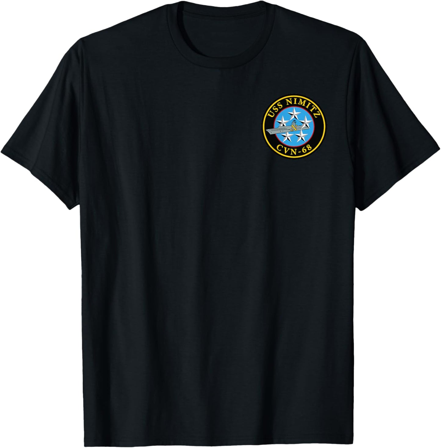 USS Nimitz CVN-68 Aircraft Carrier Veteran Flag Veterans Day T-Shirt - T-Shirt | Black