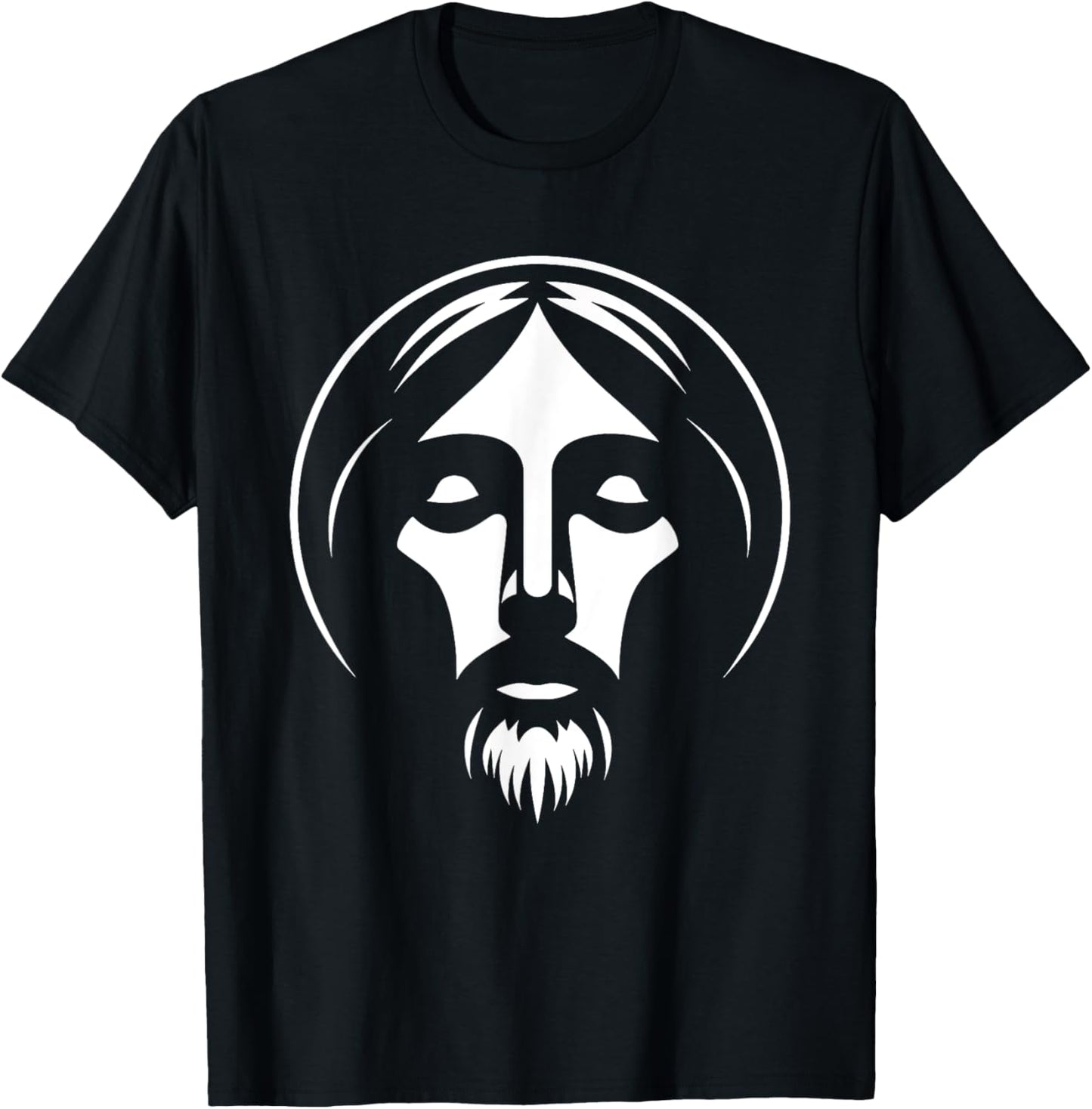 Christian Jesus Face Silhouette Religious T-Shirt - T-Shirt | Black