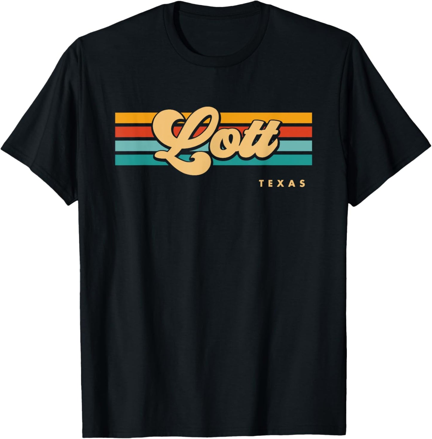 Vintage Sunset Stripes Lott, Texas T-Shirt - T-Shirt | Black