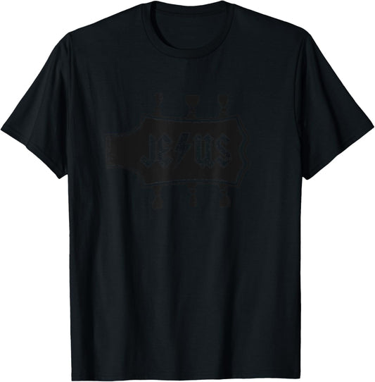 Jesus Rock and Roll Christian Music Worship Bible Verse T-Shirt - T-Shirt | Black