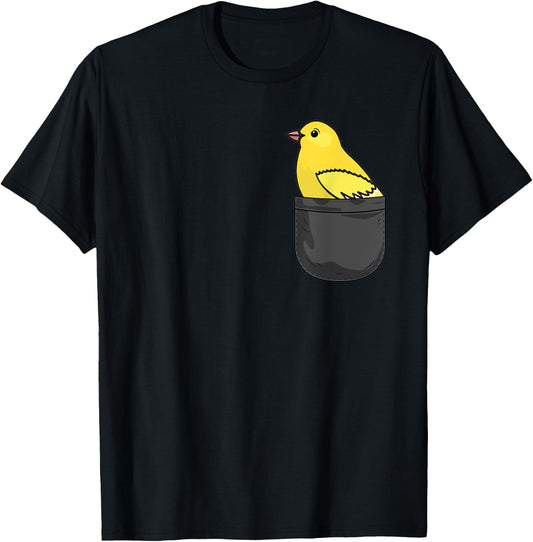 Canary in Pocket Funny Animal Lover Gift T-Shirt - T-Shirt | Black