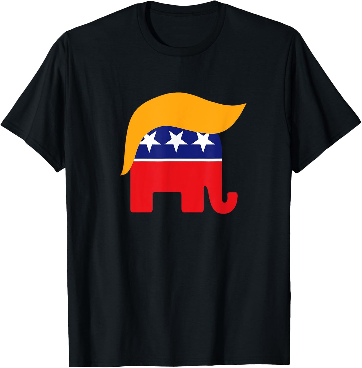 President Donald Trump GOP Republican Elephant Hair Logo T-Shirt - T-Shirt | Black