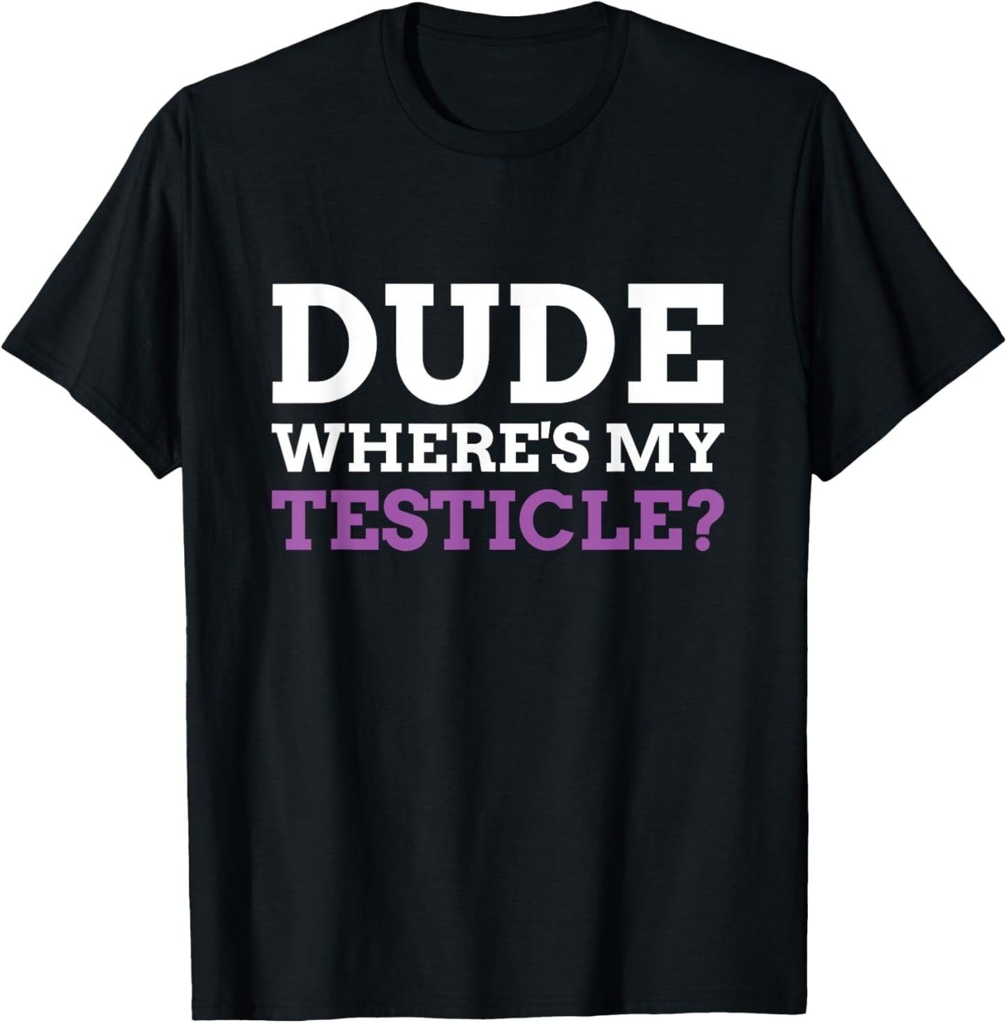 Dude Where's My Testicle? Radical Inguinal Orchiectomy T-Shirt - T-Shirt | Black