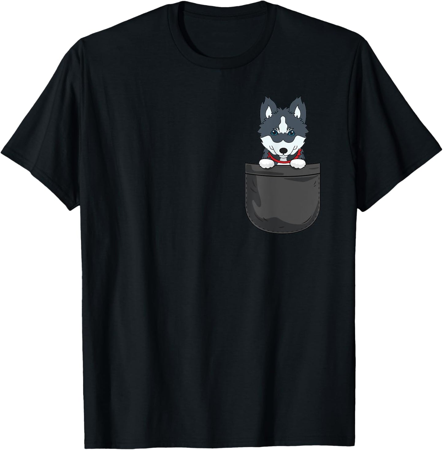 Pomsky Mama Dad Dog in Bag Cute Funny Animal T-Shirt - T-Shirt | Black
