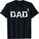 Father's Day Gift from Kids Dad of 3 Funny Dad Cubed T-Shirt - T-Shirt | Black