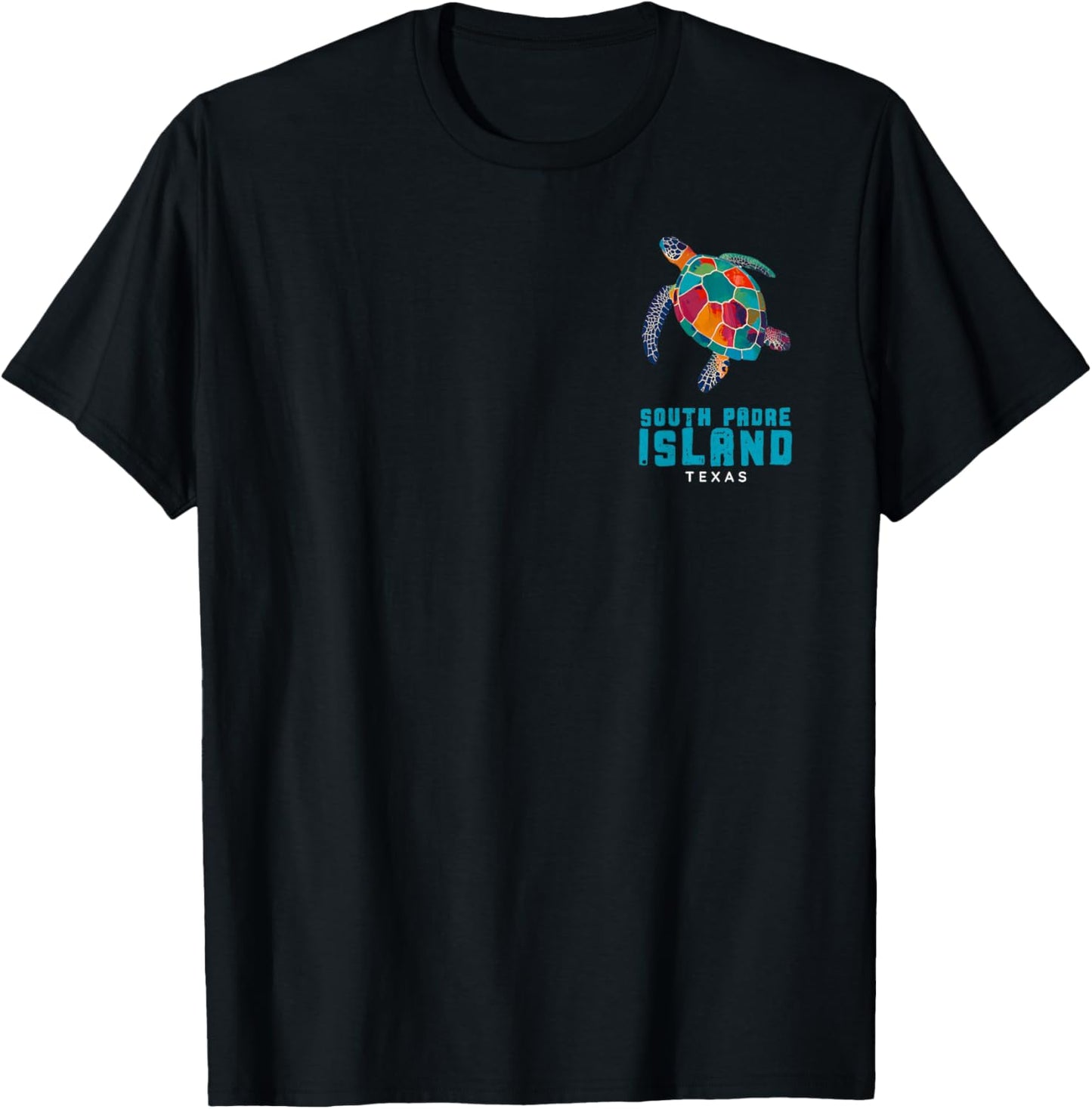 South Padre Island TX Sea Turtle Vacation Beach Retro Texas T-Shirt - T-Shirt | Black