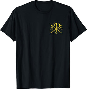 Christian Chi Rho Labarum Christogram Cross Faith T-Shirt - T-Shirt | Black