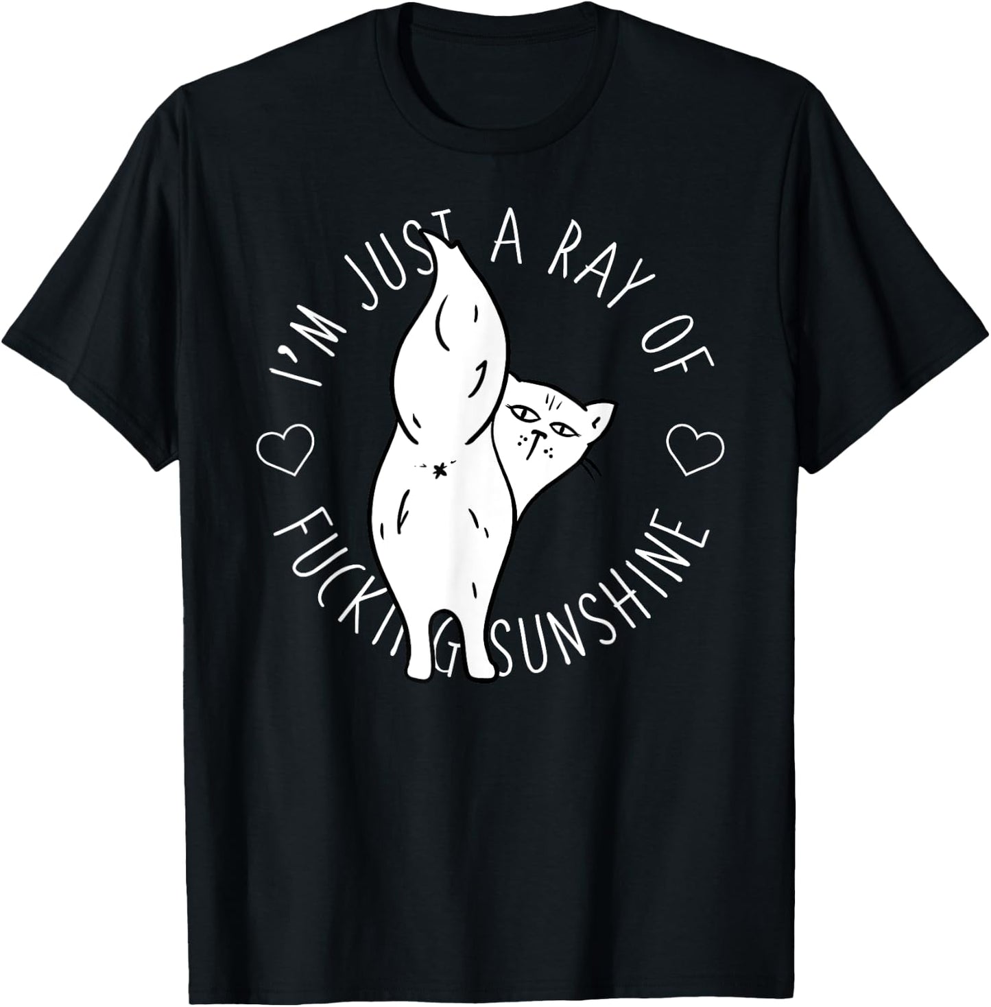 Salty Cat Ray of Fucking Sunshine Shirt Swear Offensive Men Women T-Shirt - T-Shirt | Black