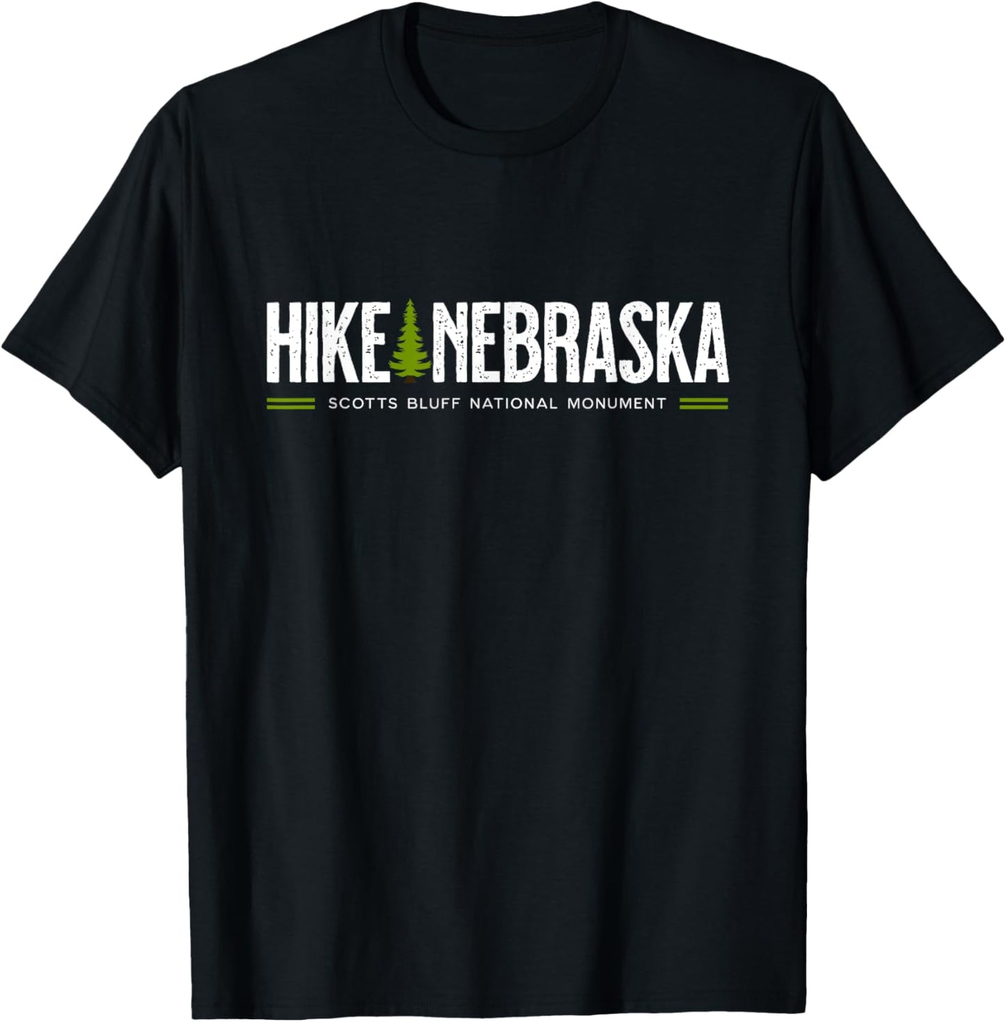 Nebraska Scotts Bluff Monument Hike Tree Retro Graphic T-Shirt - T-Shirt | Black