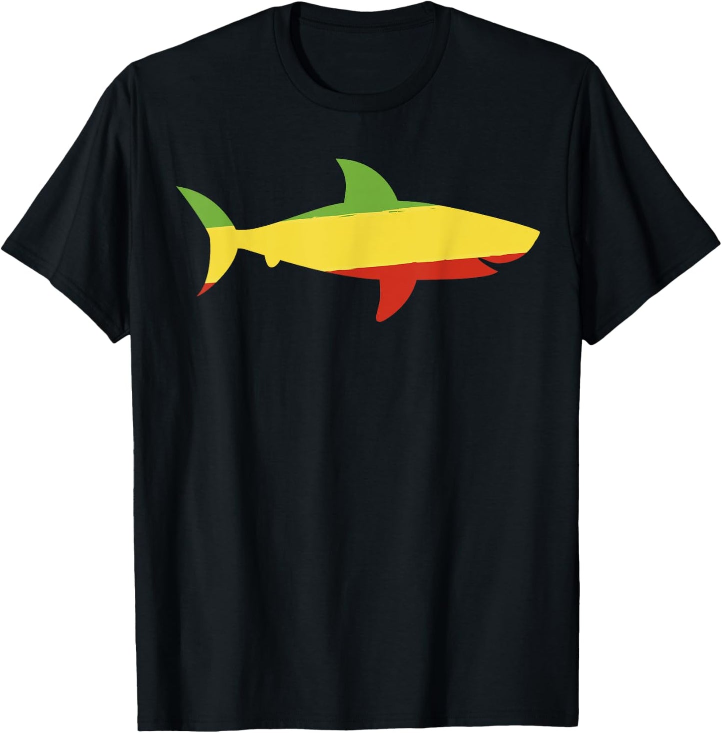 Reggae Shark Funny Rasta Shirt Sea Animal Gifts T-Shirt - T-Shirt | Black