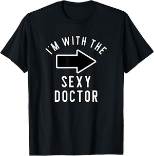 Couples Halloween Costume Shirts I'm With The Sexy Doctor T-Shirt - T-Shirt | Black