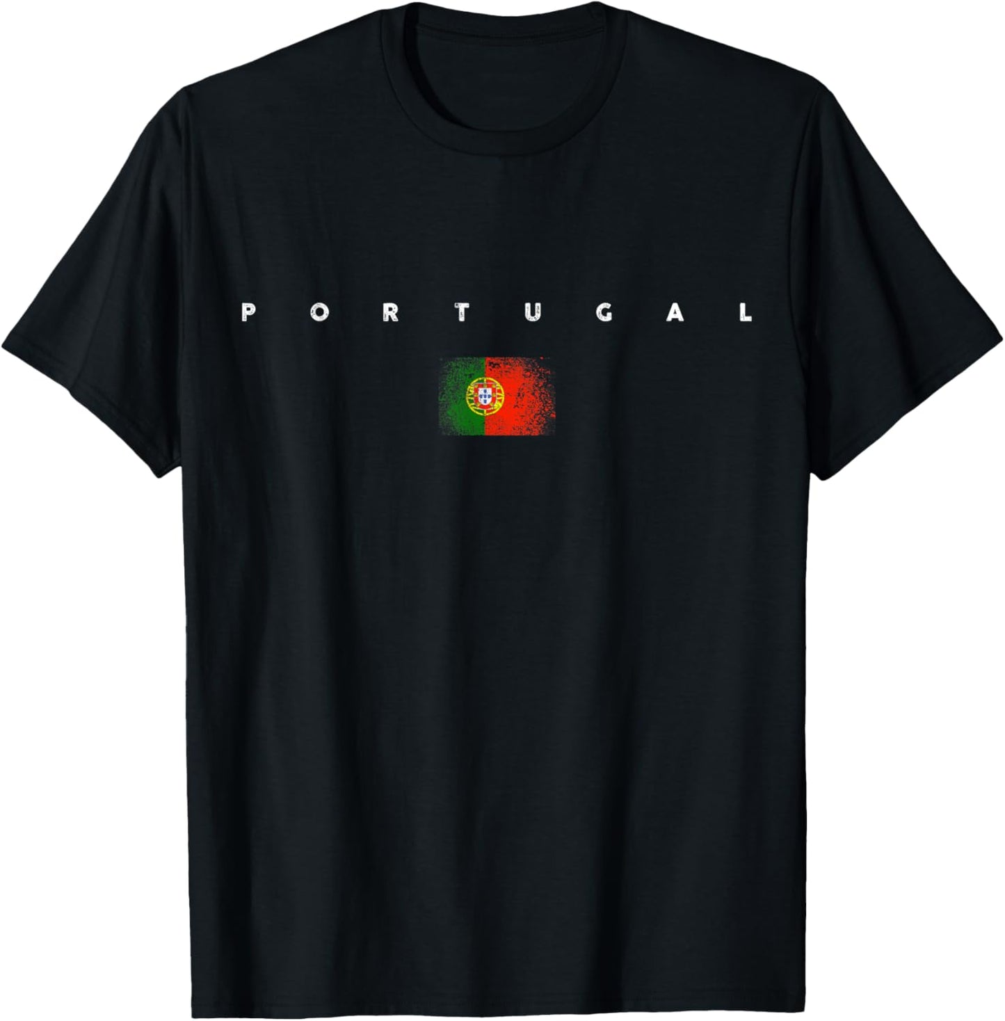 Portugal Flag Pride Vintage/Retro Soccer Football T-Shirt - T-Shirt | Black