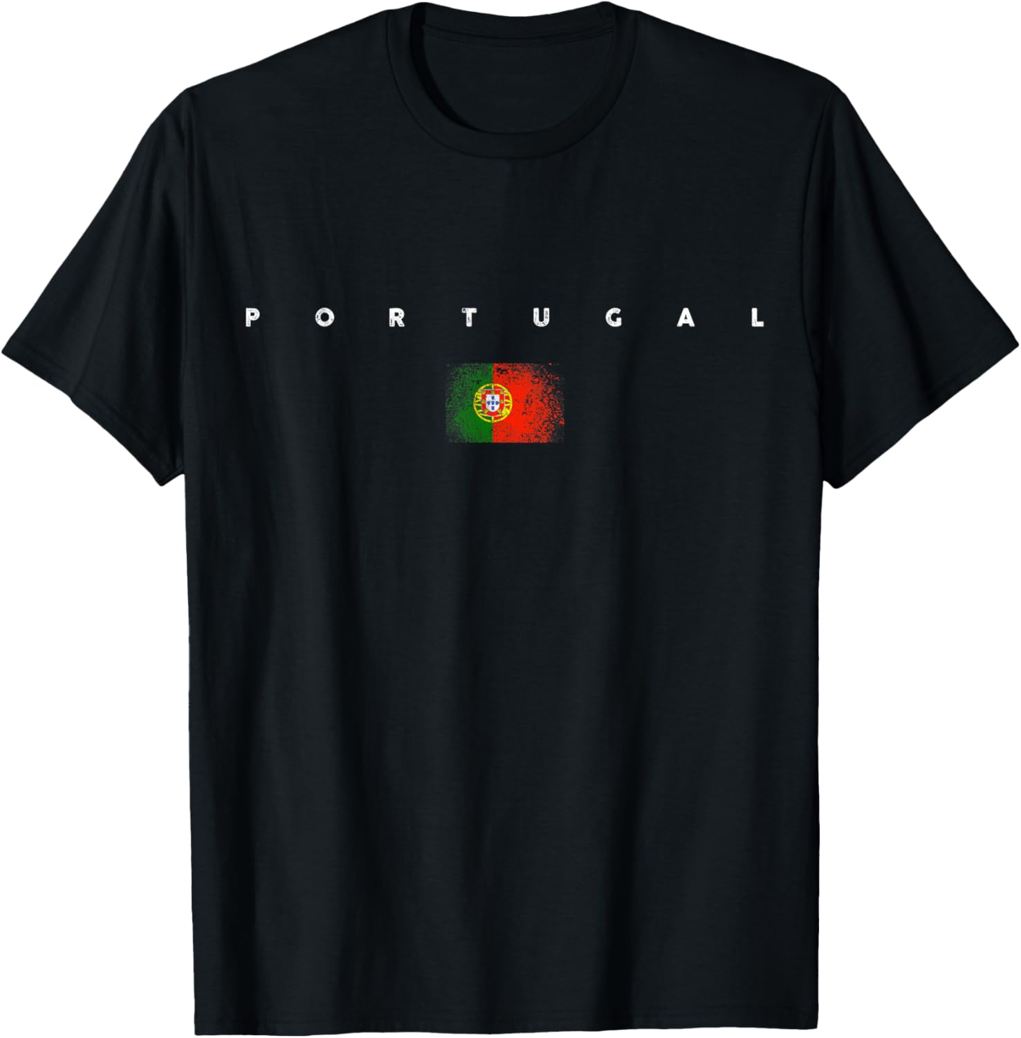 Portugal Flag Pride Vintage/Retro Soccer Football T-Shirt - T-Shirt | Black
