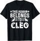 Dog Name Cleo Personalised Gift This Human Belongs To a Dog T-Shirt - T-Shirt | Black