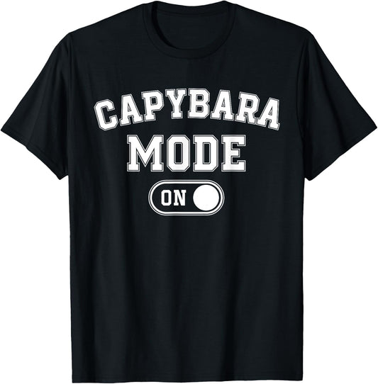 Capybara Mode On Costume Funny Giant Rodent Gift Animal Love T-Shirt - T-Shirt | Black