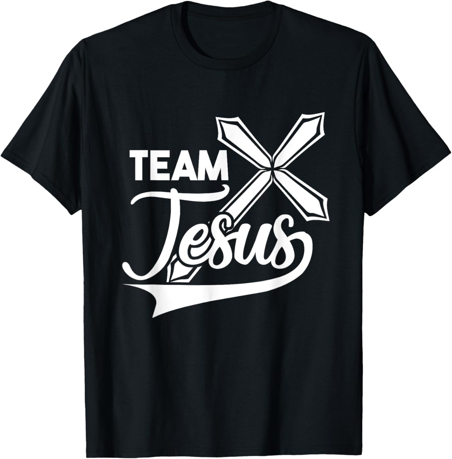 Sport Team Jesus Christian Faith Cross Christ Rise-Up T-Shirt - T-Shirt | Black
